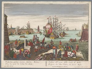 Widok na port na Malcie Prospect des Meer Hafens der Insul Malta (tytuł obiektu) Widoki na port (tytuł serii)