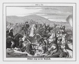 Zwycięstwo Bluchera i Prusaków nad Francuzami w bitwie pod Katzbach autorstwa Georg Bleibtreu