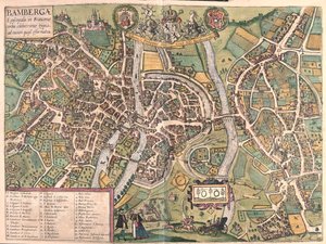 Bambergen, Niemcy - w "Civitates Orbis Terrarum" Georga Brauna, Kolonia 1617 r. autorstwa Georg Braun