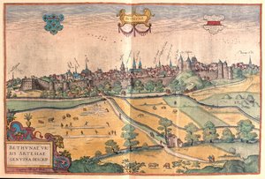 Bethune w Pas de Calais, Francja - w "Civitates Orbis Terrarum" Georga Brauna, Kolonia 1617 r. autorstwa Georg Braun