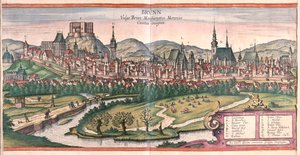 Brno (Morawy), Republika Czeska - w "Civitates Orbis Terrarum" Georga Brauna, Kolonia 1617 r. autorstwa Georg Braun