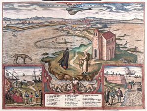 Cadice, Hiszpania - w "Civitates Orbis Terrarum" Georga Brauna, Kolonia 1617 r. autorstwa Georg Braun