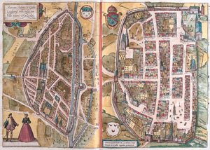 Chartres, Francja, w "Civitates Orbis Terrarum" Georga Brauna, Kolonia 1617, autorstwa Georg Braun