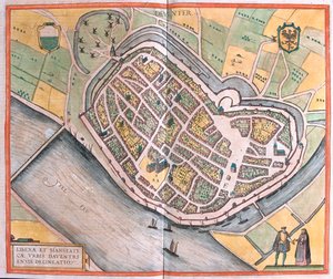 Deventer, Holandia - w "Civitates Orbis Terrarum" Georga Brauna, Kolonia 1617 r. autorstwa Georg Braun