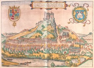 Twarda oprawa, Segeberg, Niemcy - w "Civitates Orbis Terrarum" Georga Brauna, Kolonia 1617 r. autorstwa Georg Braun