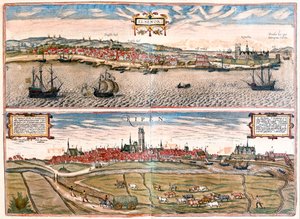Helsingor (Helsimor - Hamlet), Dania - w "Civitates Orbis Terrarum" Georga Brauna, Kolonia 1617 r. autorstwa Georg Braun