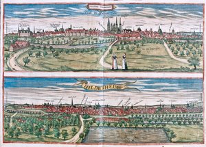 Hildescheim, Niemcy - w "Civitates Orbis Terrarum" Georga Brauna, Kolonia 1617 r. autorstwa Georg Braun