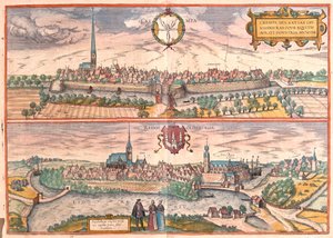 Krempe, Rendsburg, Niemcy - w "Civitates Orbis Terrarum" Georga Brauna, Kolonia 1617 r. autorstwa Georg Braun