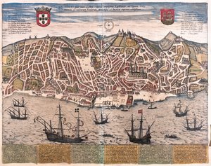 Lizbona, Portugalia - w "Civitates Orbis Terrarum" Georga Brauna, Kolonia 1617 r. autorstwa Georg Braun