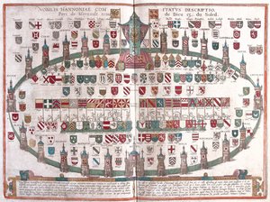 Mons , Belgia - w "Civitates Orbis Terrarum" Georga Brauna, Kolonia 1617 r.