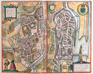 Nevers, Francja, w "Civitates Orbis Terrarum" Georga Brauna, Kolonia 1617 r. autorstwa Georg Braun