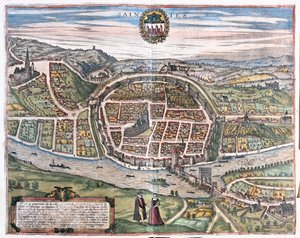 Saintes, Francja - w "Civitates Orbis Terrarum" Georga Brauna, Kolonia 1617 r. autorstwa Georg Braun