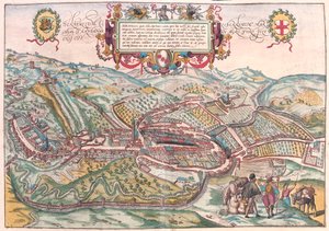 Serravalle, Vittorio Veneto (Treviso), Włochy - w "Civitates Orbis Terrarum" Georga Brauna, Kolonia 1617 r. autorstwa Georg Braun