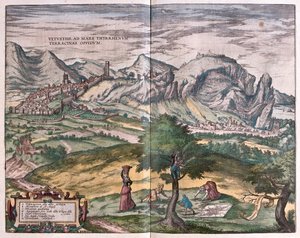 Terracina, Włochy - w "Civitates Orbis Terrarum" Georga Brauna, Kolonia 1617 r. autorstwa Georg Braun