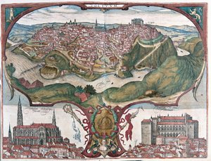 Toledo, Hiszpania - w "Civitates Orbis Terrarum" Georga Brauna, Kolonia 1617 r. autorstwa Georg Braun