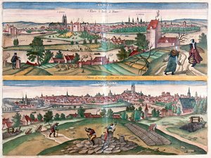 Tours- Angers, ogród Francji - w "Civitates Orbis Terrarum" Georga Brauna, Kolonia 1617 r. autorstwa Georg Braun