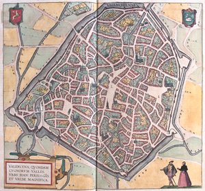 Valencena, Bruxelles - w "Civitates Orbis Terrarum" Georga Brauna, Kolonia 1617 r. autorstwa Georg Braun