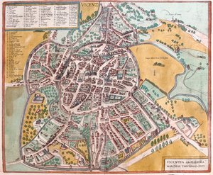 Vicenza, Włochy - w "Civitates Orbis Terrarum" Georga Brauna, Kolonia 1617 r. autorstwa Georg Braun