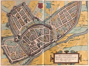 Wesel, w Nadrenii Północnej-Westfalii, Niemcy - w "Civitates Orbis Terrarum" Georga Brauna, Kolonia 1617 r. autorstwa Georg Braun