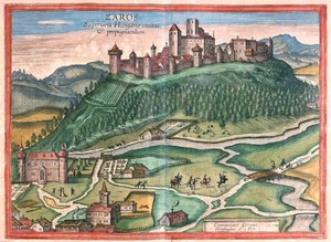 Zaros, Kreta - w "Civitates Orbis Terrarum" Georga Brauna, Kolonia 1617 r. autorstwa Georg Braun