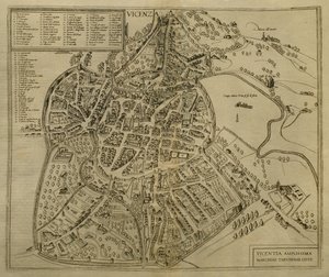 Mapa Vicenzy, ilustracja z „Cities of the World”, ok. 1580