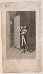 Ilustracja z młodym mężczyzną i szkieletem autorstwa Georg Christian Schule