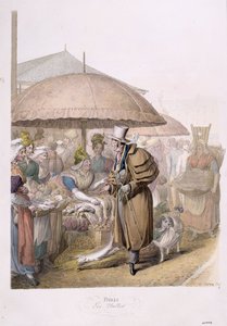 Targi w Les Halles, 1831 (wc na papierze) autorstwa Georg Emanuel Opitz