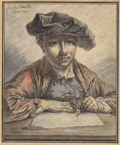 Szkicowanie autoportretów autorstwa Georg Friedrich Schmidt