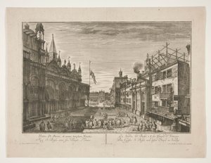 Ulica Saint Bassi i jej świątynia w Wenecji autorstwa Georg Gottfried Winckler
