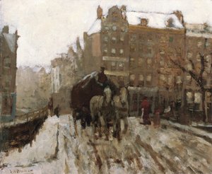 Most nad kanałem Singel przy Paleisstraat, Amsterdam, ok. 1895-1900
