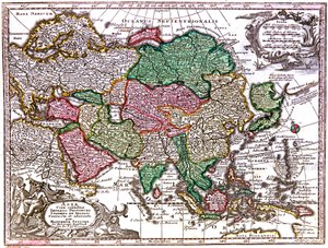 Mapa Azji autorstwa Georg Matthäus Seutter