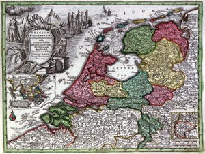 Mapa Holandii autorstwa Georg Matthäus Seutter