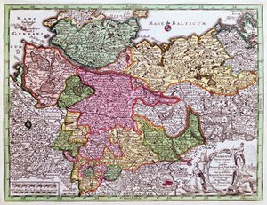 Mapa północnych Niemiec z Atlasu