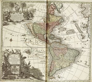 Mapa Ameryk, 1744
