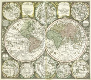 Mapa świata, 1744