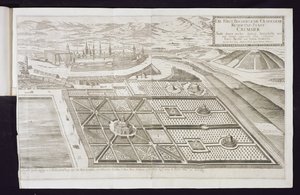 Nowe ogrody w Cremsier, rezydencji księcia-biskupa, opublikowane ok. 1700 autorstwa Georg Matthaus Vischer