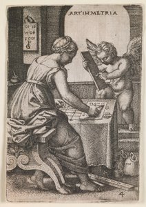 Arytmetyka, z serii "Sztuki wyzwolone", ok. 1541 (rycina) autorstwa Georg Pencz