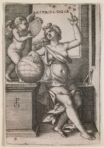 Astrologia, z cyklu „Sztuki wyzwolone” autorstwa Georg Pencz