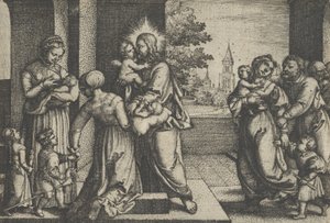 Chrystus i dzieci. autorstwa Georg Pencz