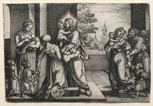 Chrystus z małymi dziećmi autorstwa Georg Pencz