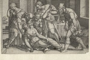 Collatinus i Brutus w umierającej Lukrecji Opowieści z wczesnej historii rzymskiej (tytuł serii) autorstwa Georg Pencz