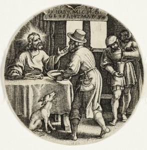 Nakarmić głodnych, z Siedmiu Aktów Miłosierdzia autorstwa Georg Pencz