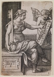 Grammatica, z serii "Sztuki wyzwolone", ok. 1541 (rycina) autorstwa Georg Pencz