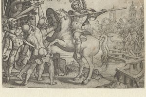 Horace Cocles broni mostu na Tybrze Opowieści z wczesnej historii rzymskiej (tytuł serii) autorstwa Georg Pencz