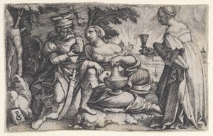 Lot i jego córki. autorstwa Georg Pencz
