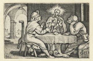 Posiłek w Emaus Życie Chrystusa (tytuł serii) autorstwa Georg Pencz