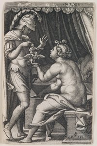 Medea i Jason autorstwa Georg Pencz