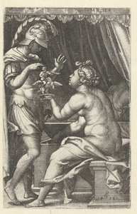Medea daje Jasonowi wizerunek Ganimedesa z orłem Medea zwraca Jasonowi Penaten Medea (tytuł na obiekcie) Greckie bohaterki (tytuł serii) autorstwa Georg Pencz