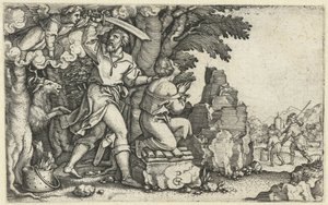 Ofiara Abrahama od Izaaka Historia Abrahama (tytuł serii) autorstwa Georg Pencz