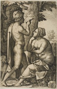 Paryż i „Oenone” z greckich bohaterek autorstwa Georg Pencz